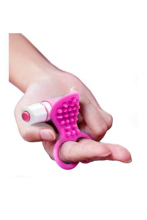 Розовый вибростимулятор с петлями для пальцев SEE YOU FINGERING PINK - 1