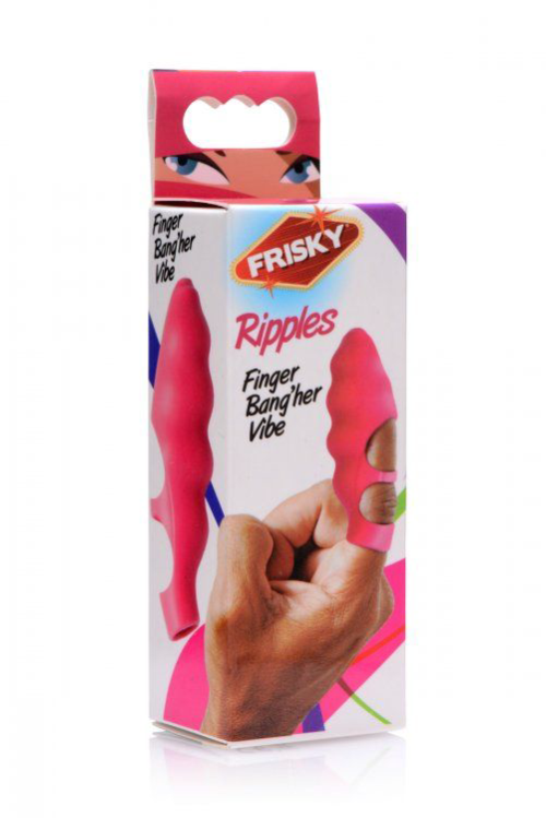 Розовая насадка на палец Finger Bang-her Vibe с вибрацией - 1