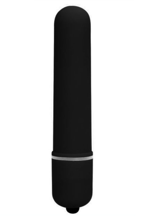 Черная вытянутая вибропуля - 10,2 см. - 0