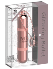 Розовый мини-вибратор на цепочке Glittering Bullet - 9 см. - 3