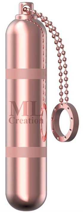 Розовый мини-вибратор на цепочке Glittering Bullet - 9 см. - 0