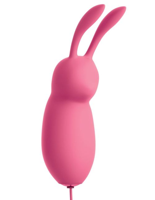 Розовая, работающая от USB вибропуля в форме кролика Cute - 2