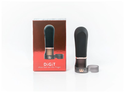 Черный вибромассажер-насадка на пальчик DiGiT - 9 см. - 1