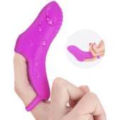 Фиолетовая перезаряжаемая насадка на палец с вибрацией OMG-RCT - 2