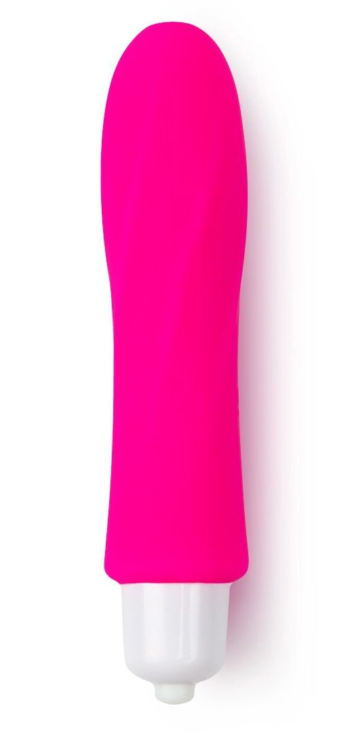 Розовая удлиненная вибропуля из силикона - 9,5 см.