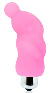 Розовый миниатюрный спиралевидный вибромассажер - 6,9 см. - 0