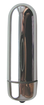 Серебристая гладкая пуля с вибрацией - 6,4 см. - 0