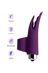 Фиолетовая вибронасадка на палец JOS Tessy - 9,5 см. - 10