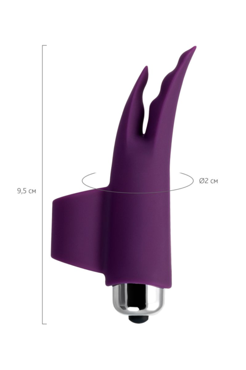 Фиолетовая вибронасадка на палец JOS Tessy - 9,5 см. - 9