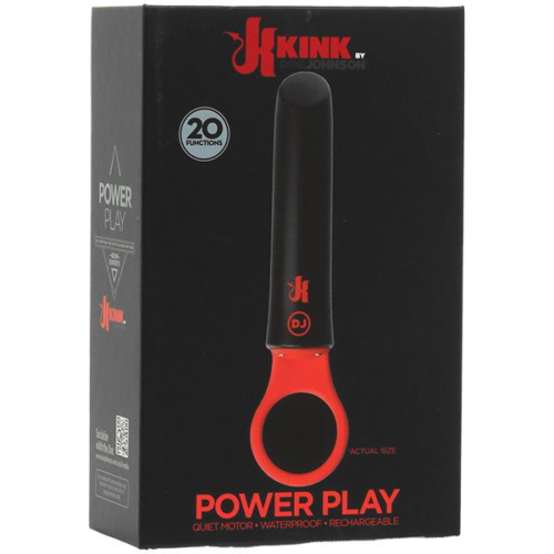 Черно-красный мини-вибратор Power Play with Silicone Grip Ring - 13,3 см. - 1