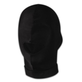 Черная эластичная маска на голову с прорезью для рта - 0