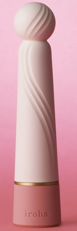 Нежно-розовый вибратор с шаровидной мягкой головкой IROHA Rin+ Sango - 16 см. - 0