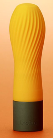 Оранжевый рифленый мини-вибратор IROHA ZEN YUZUCHA - 12,7 см. - 0