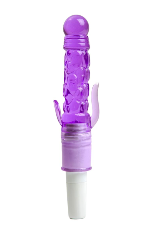 Фиолетовый вибратор с дополнительными отростками - 21 см. - 0