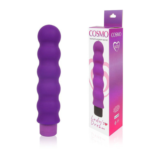 Фиолетовый силиконовый вибратор-елочка Cosmo - 15 см. - 1