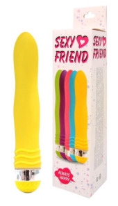 Желтый эргономичный вибратор Sexy Friend - 17,5 см. - 1