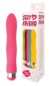 Розовый эргономичный вибратор Sexy Friend - 17,5 см. - 1