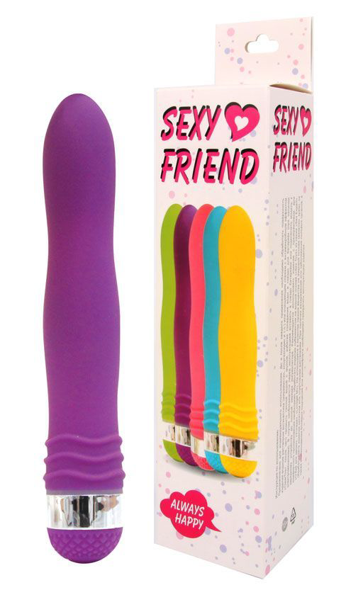 Фиолетовый эргономичный вибратор Sexy Friend - 17,5 см. - 1
