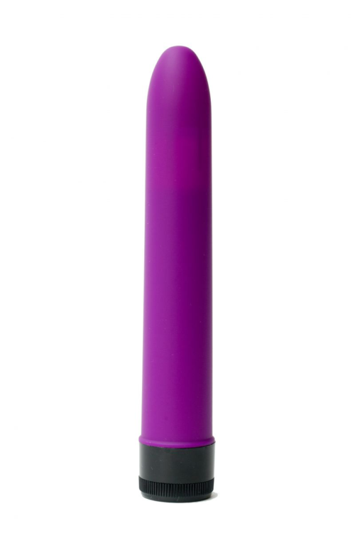Фиолетовый гладкий вибратор с силиконовым напылением - 17,5 см. - 0