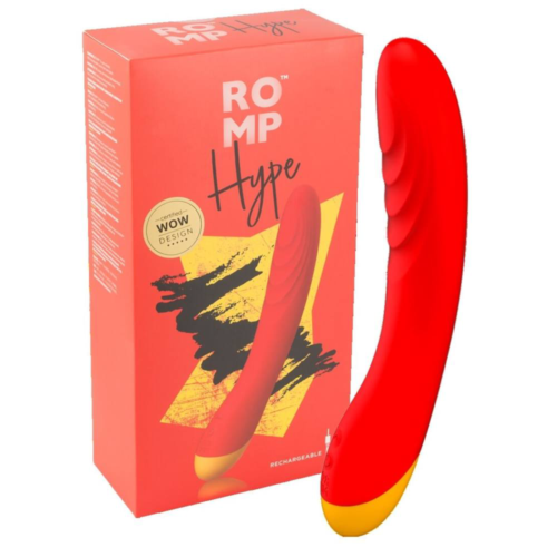Красный изогнутый вибромассажер Romp Hype G-Spot - 21 см. - 2