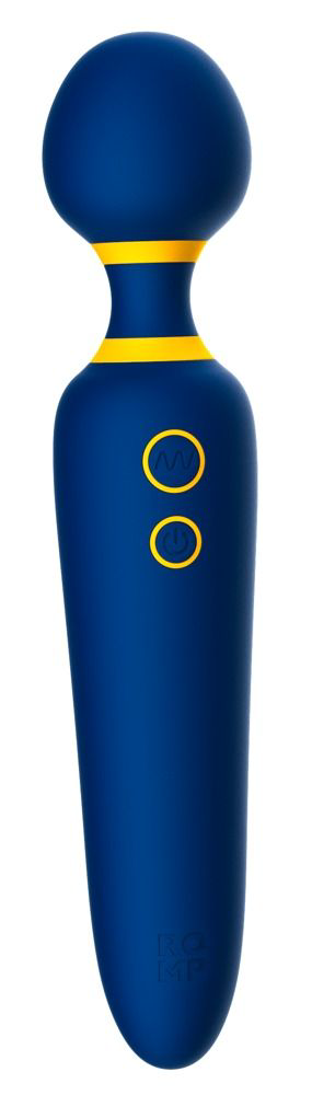Синий вибромассажер с круглой головкой Romp Flip - 23 см. - 0