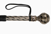 Черная плеть-флогер с витой ручкой в виде шара - 60 см. - 2