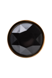 Золотистая гладкая анальная пробка с черным кристаллом - 7 см. - 3