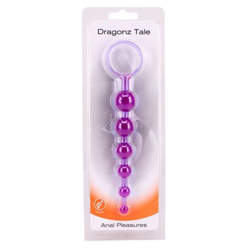 Фиолетовая анальная цепочка DRAGONZ TALE ANAL - 20 см. - 1