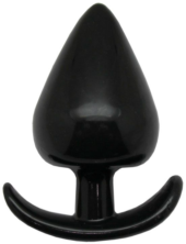Черная коническая анальная пробка с ограничителем - 9,5 см. - 0