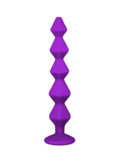 Фиолетовая анальная цепочка с кристаллом Buddy - 17,7 см. - 2