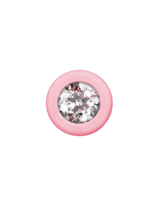 Розовая анальная цепочка с кристаллом Chummy - 16 см. - 3