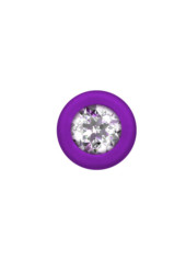 Фиолетовая анальная цепочка с кристаллом Chummy - 16 см. - 3