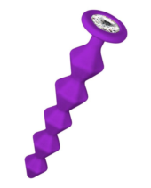 Фиолетовая анальная цепочка с кристаллом Chummy - 16 см. - 0