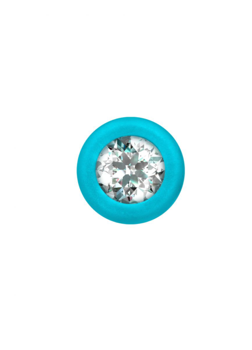 Бирюзовая анальная цепочка с кристаллом Chummy - 16 см. - 3