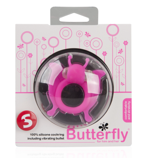 Розовая вибронасадка-бабочка Butterfly - 1