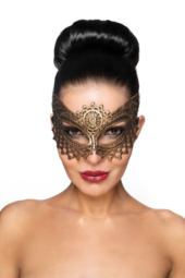 Золотистая карнавальная маска Фейт - 0