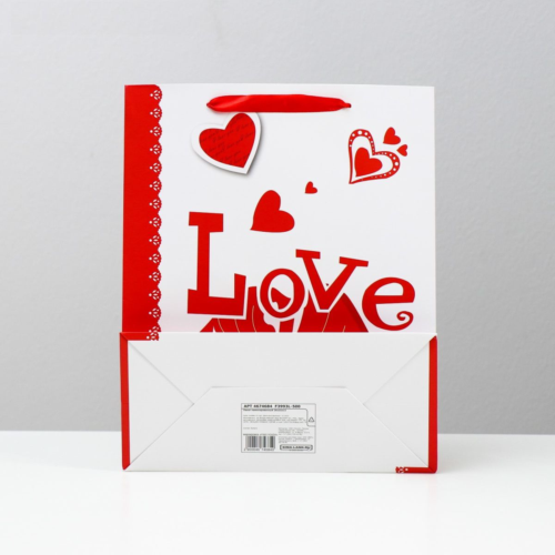 Бумажный пакет «Любовь» - 26 х 32 см. - 1