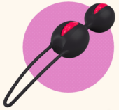 Чёрно-розовые вагинальные шарики Smartballs Duo - 0