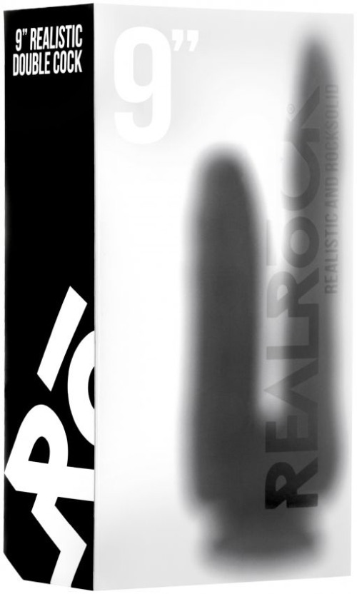 Чёрный анально-вагинальный фаллоимитатор Realistic Double Cock 9 Inch - 23 см. - 1