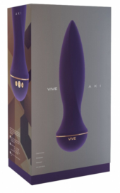 Фиолетовый вибратор Aki с заострённым кончиком - 17,5 см. - 1
