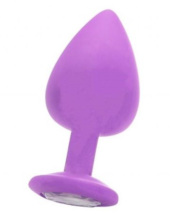 Фиолетовая анальная пробка OUCH! Extra Large Diamond Butt Plug с кристаллом - 9,3 см. - 0