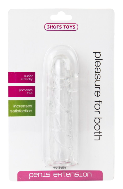 Прозрачная насадка на пенис Realistic Penis Extension - 13 см. - 1