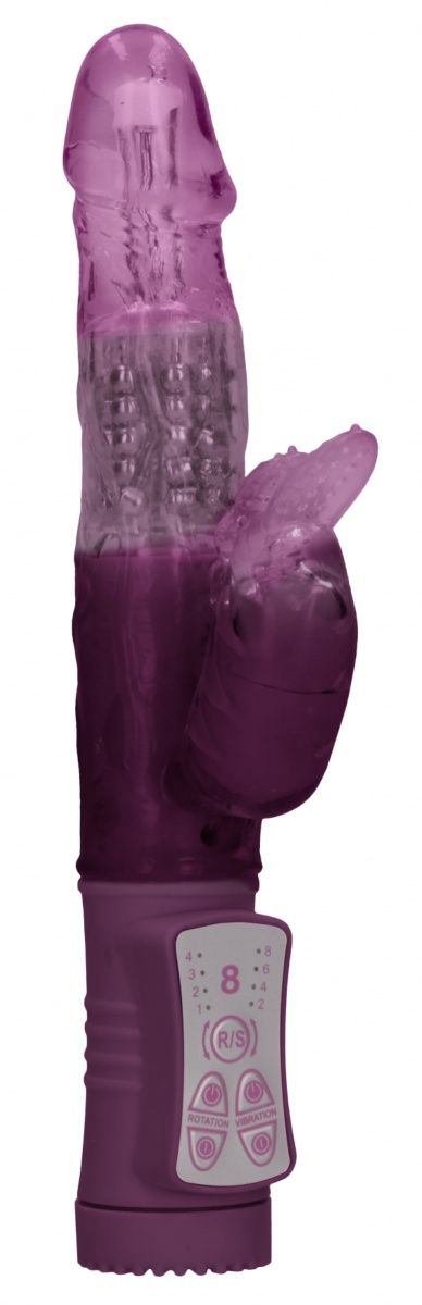 Фиолетовый вибратор-кролик Rotating Beetle - 22 см. - 0