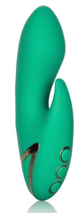 Зеленый вибромассажер-кролик Sierra Sensation - 15 см. - 0