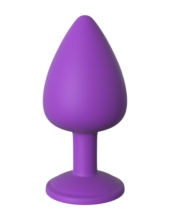 Фиолетовая анальная пробка со стразом Her Little Gem Large Plug - 9,5 см. - 1