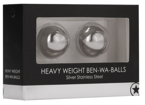 Серебристые металлические вагинальные шарики Heavy Weight Ben-Wa-Balls - 1