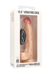 Телесный вибратор-реалистик Vibrating Realistic Cock 10 With Scrotum - 27 см. - 1