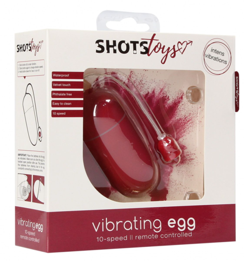 Красное гладкое виброяйцо Vibrating Egg - 8 см. - 2