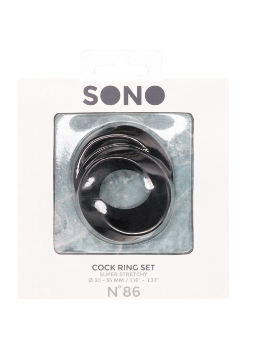 Набор из двух черных эрекционных колец N 86 Cock Ring Set - 2