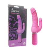 Розовый вибратор Levina Double Penis - 21,5 см. - 1